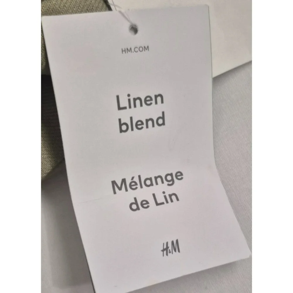 NWT H&M Women's Linen Blend Dress Pants Beige Trousers Slacks Size‎ 4 EUR 36